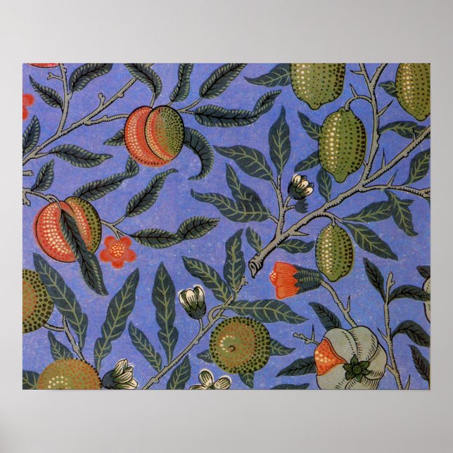 Póster Papel pintado de granada de William Morris (Frente)