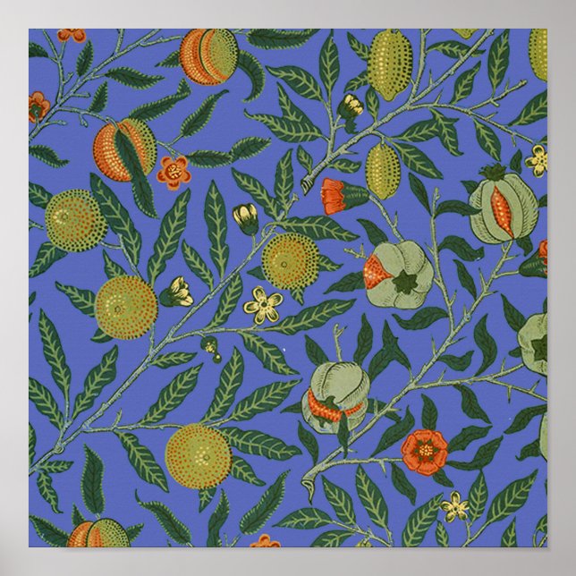 Póster Papel pintado de granada de William Morris (Frente)