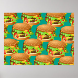 Póster Papel pintado de la hamburguesa