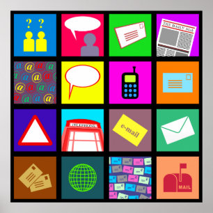 Póster Papel pintado de la teja de la comunicación