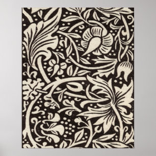 Póster Papel pintado floral de narciso William Morris