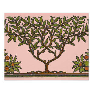 Póster Papel pintado floral de William Morris Tree Frieze