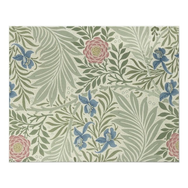 Póster Papel pintado floral Larkspur de William Morris (Anverso)