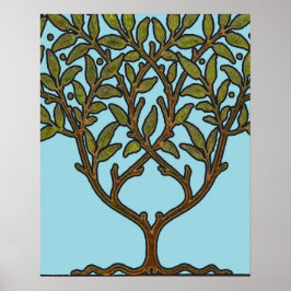 Póster Papel pintado floral Tree Frieze de William Morris