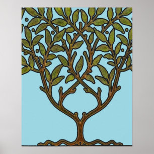 Póster Papel pintado floral Tree Frieze de William Morris