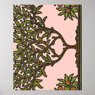 Póster Papel pintado floral Tree Frieze de William Morris