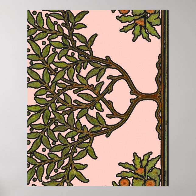 Póster Papel pintado floral Tree Frieze de William Morris (Frente)