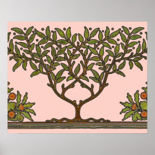 Póster Papel pintado floral Tree Frieze de William Morris