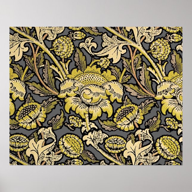 Póster Papel pintado floral William Morris Wey  (Frente)