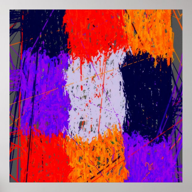 Póster Papel pintado geométrico abstracto (Frente)