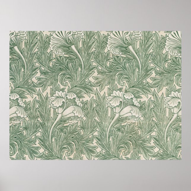 Póster papel pintado textil de tulipán verde de william m (Frente)