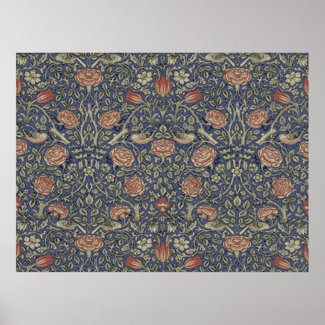 Póster Papel pintado Tudor Rose de William Morris (Frente)