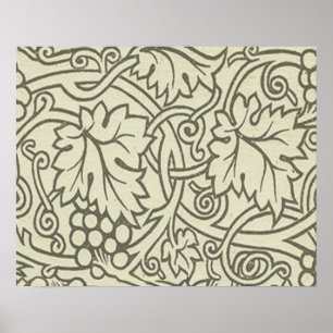 Póster Papel pintado verde de parra de William Morris