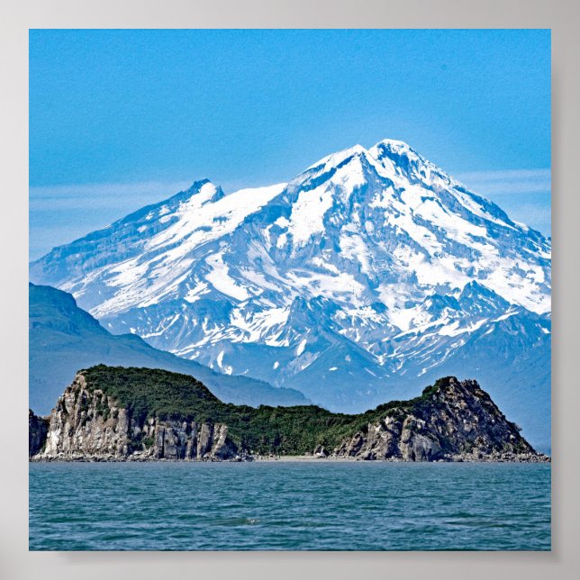 Póster Papel Poster 6x6 (Matte) del monte Lliamna Alaska (Frente)