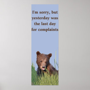 Póster Papel Poster de 12x36 (mate) con cachorro de oso p