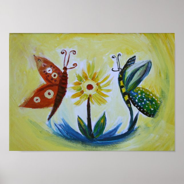 Póster Papel Poster de valor artístico de mariposas (mate (Frente)