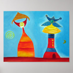 Póster Papel Poster de valor de pintura abstracta (mate)