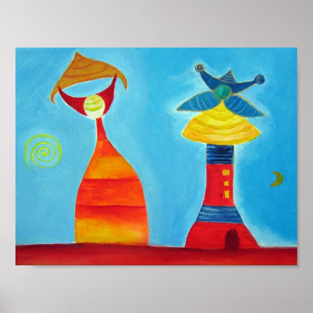 Póster Papel Poster de valor de pintura abstracta (mate) (Frente)