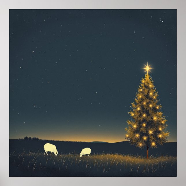 Póster papel Poster de valor nocturno de invierno (Frente)