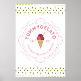 Póster Papel Poster de valor Yummy Gelato 20x16 (mate)