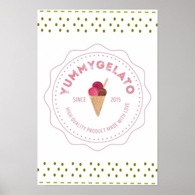 Póster Papel Poster de valor Yummy Gelato 20x16 (mate) (Frente)
