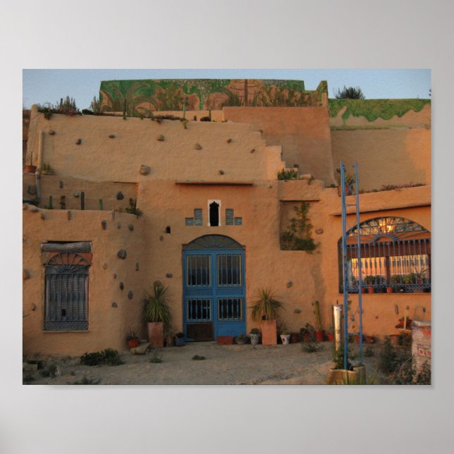 Póster Papel Poster fotográfico de la casa del desierto (Frente)