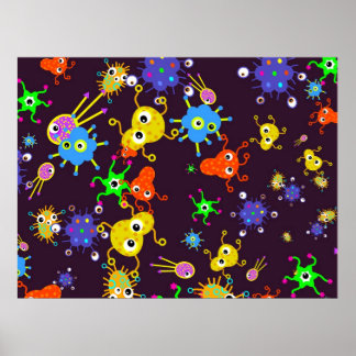 Póster Papel tapiz de bacterias