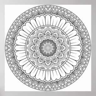Póster Papel tapiz de rosette mandala