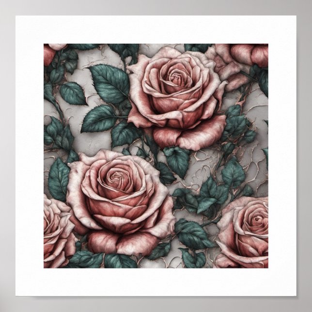 Póster papel tapiz Rosa (Frente)