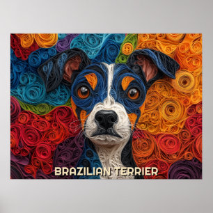 Póster Papel terrorífico brasileño sofocando retrato de p