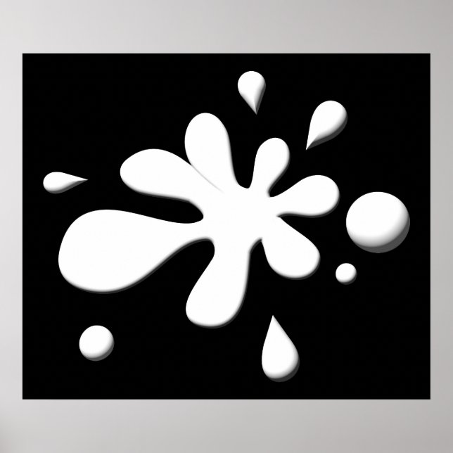 Póster Papelera de pintura blanca (Frente)