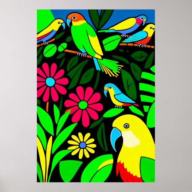 Póster Papeles - Dibujo de tela (Frente)