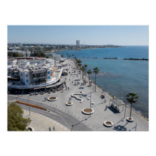 Póster Paphos Sea Front Walk by drone