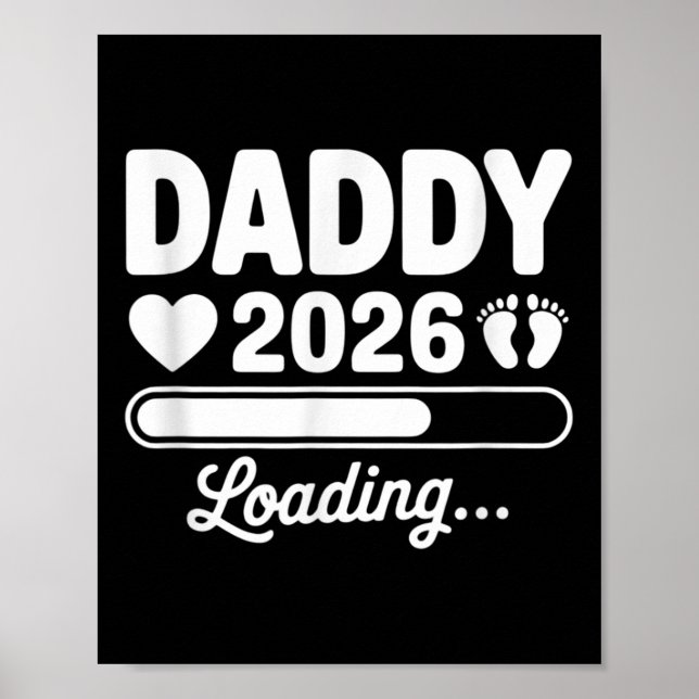 Póster Papi 2026 cargando Invitación de embarazo nuevo pa (Frente)