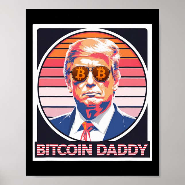 Póster Papi de Bitcoin lindo Trump Cripto Rey (Frente)