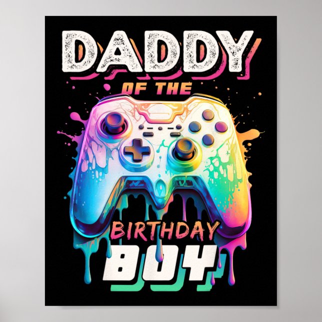 Póster Papi Del Niño De Cumpleaños Que Coincide Con El Na (Frente)