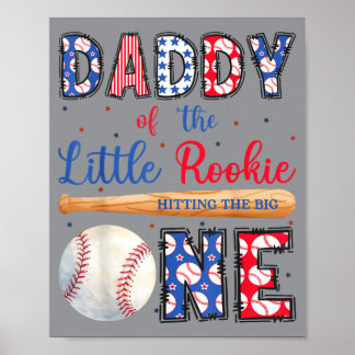Póster Papi del pequeño novato de béisbol 1º