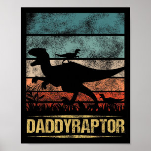 Póster Papi Dinosaur Daddyraptor 2 Niños Padres Día Por