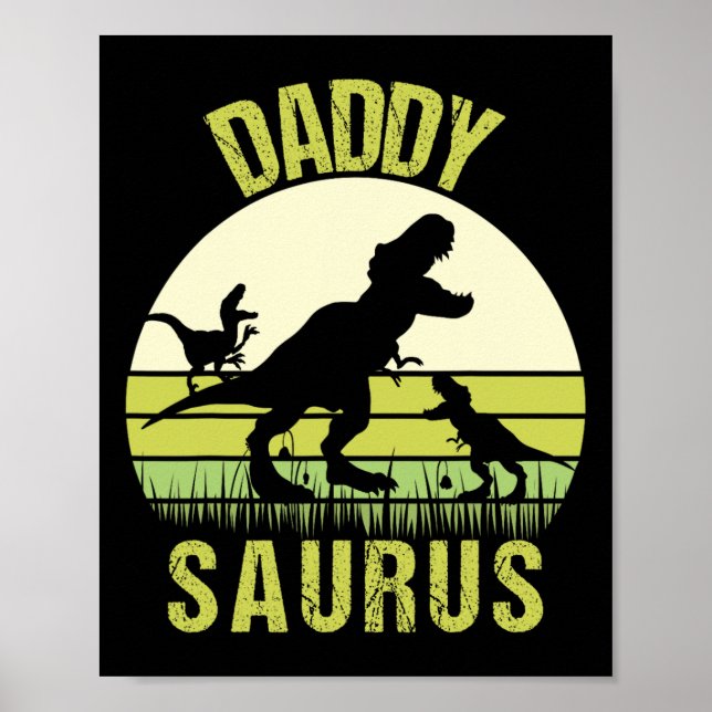 Póster Papi Dinosaurio Daddysaurus 2 Día de los Padres de (Frente)