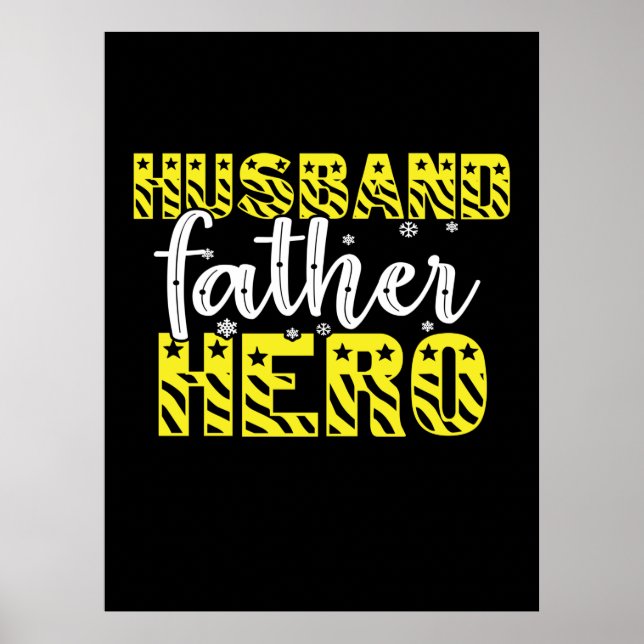 Póster Papi Gift Husband Padre Hero (Frente)