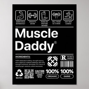 Póster Papi Músculo Divertido Para El Amante Del Gimnasio
