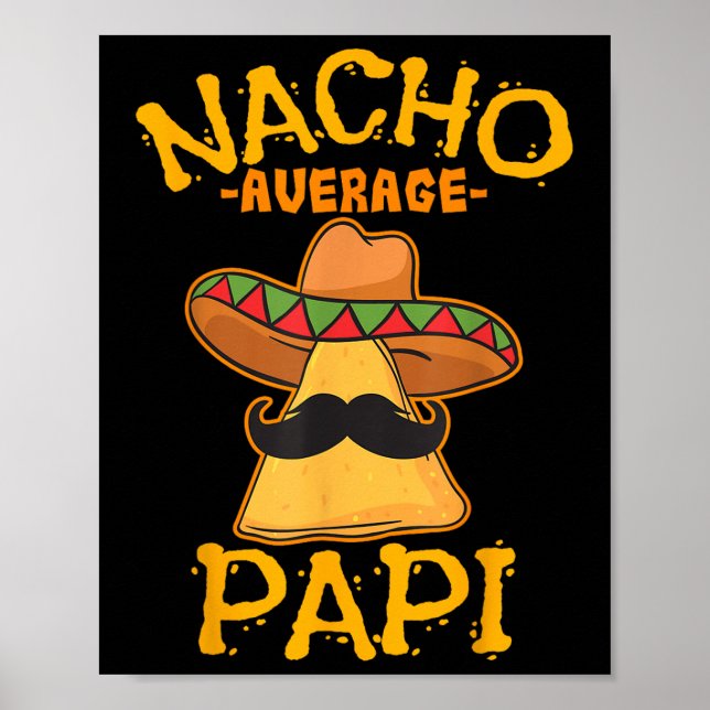 Póster Papi papi papi papi negro (Frente)