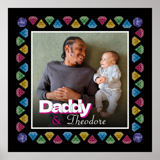 Póster Papi personalizado y foto Keepsake - Personalizado (Frente)