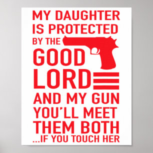 Póster Papi Protector Divertido Papá Del Chica Tee