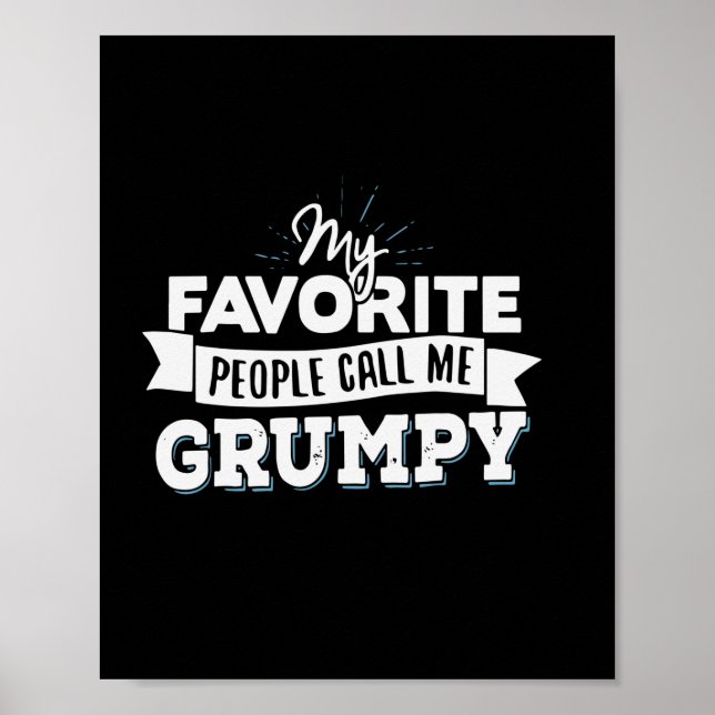 Póster Papi Regalo Mi Gente Favorita Me Llama Grumpy (Frente)