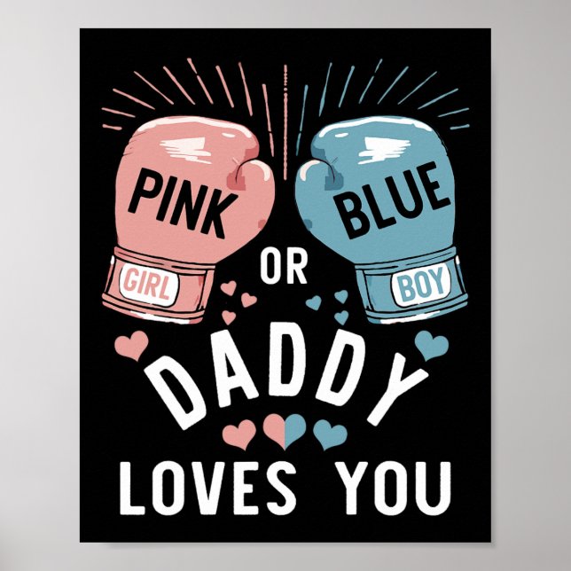 Póster Papi Rosa O Azul Te Ama El Revés De Género De Boxe (Frente)