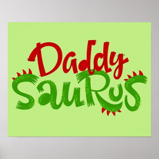 Póster Papi Saurus Dinosaur Lettering (Frente)