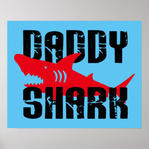 Póster Papi Shark Worn Graphic
