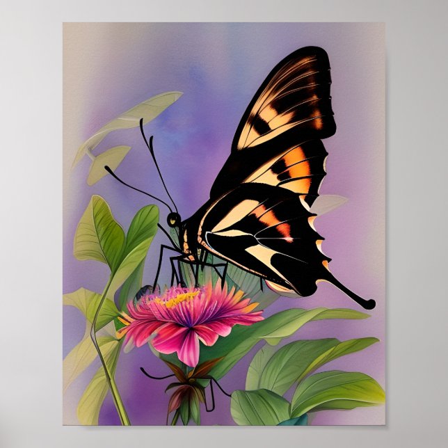 Póster Papilio Ulysses Mariposa Triptych (Frente)