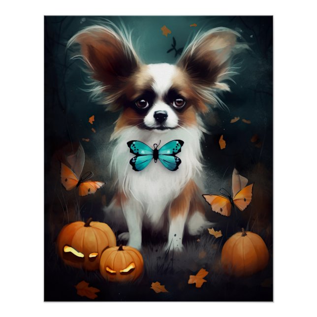 Póster Papillon de Halloween con calabazas espantoso  (Anverso)